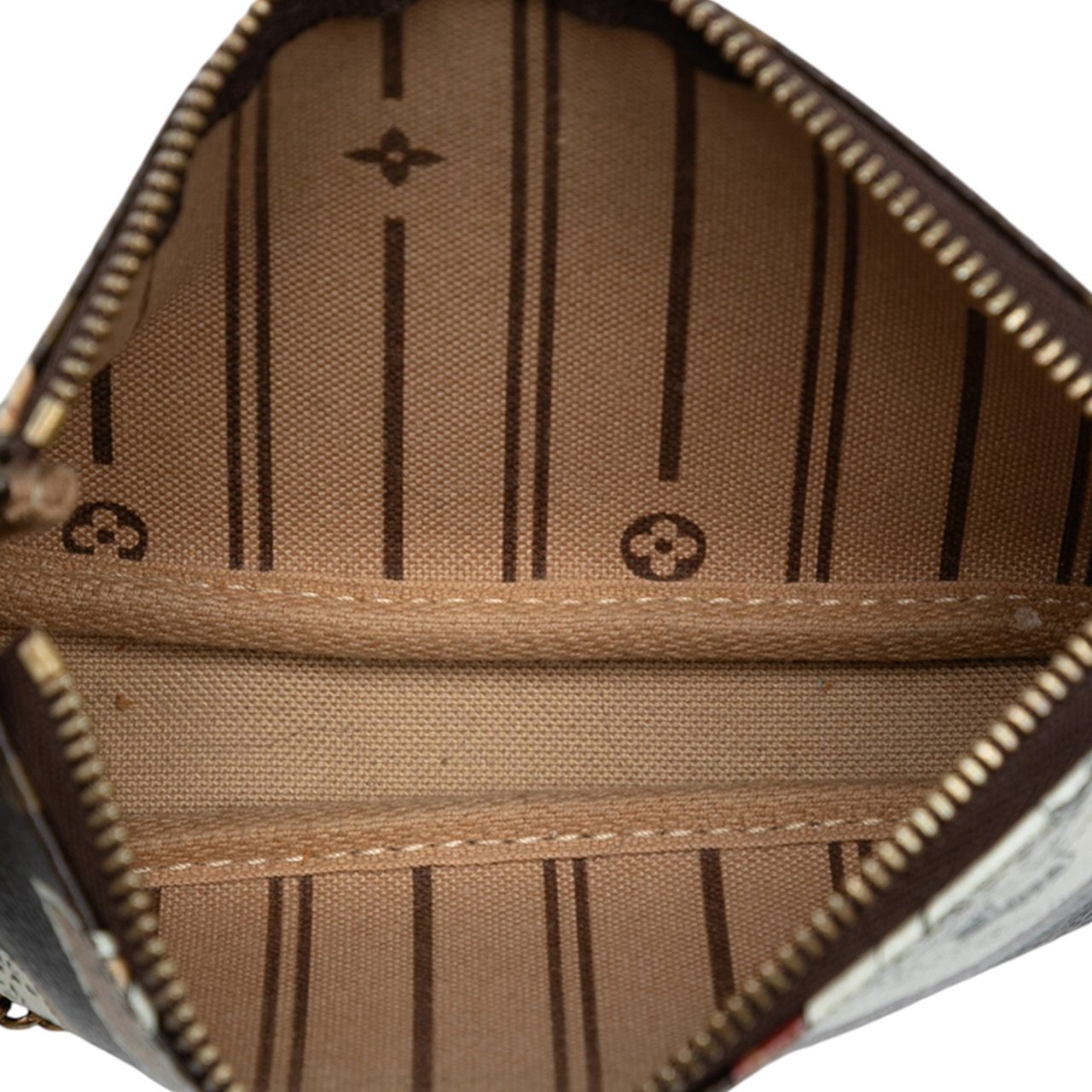 Louis Vuitton Monogram Trunks and Bags Patch Mini Pochette Accessoires Bruin