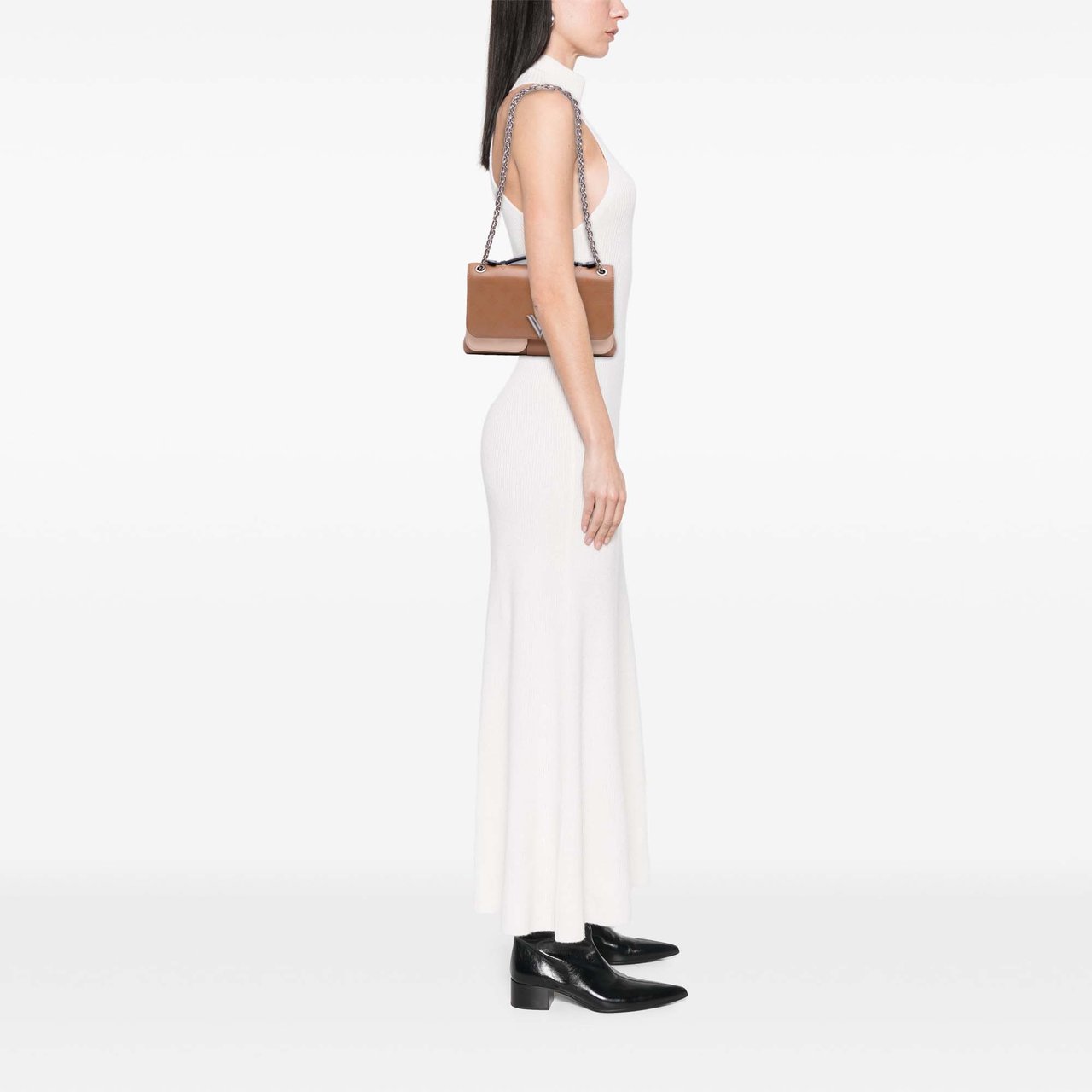 Louis Vuitton Monogram Cuir Plume Ecume Very Chain Satchel Bruin