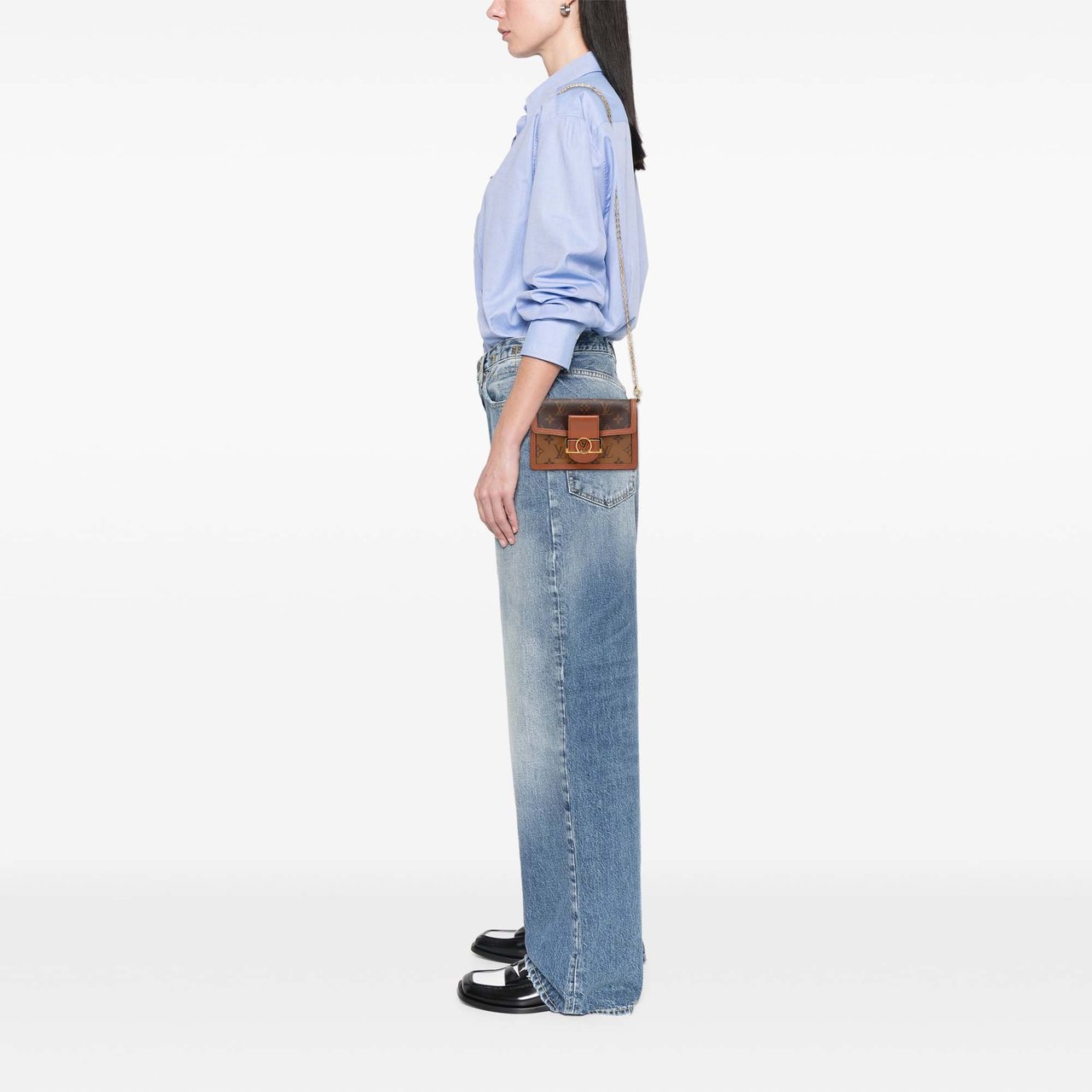 Louis Vuitton Monogram Reverse Dauphine Wallet on Chain Bruin