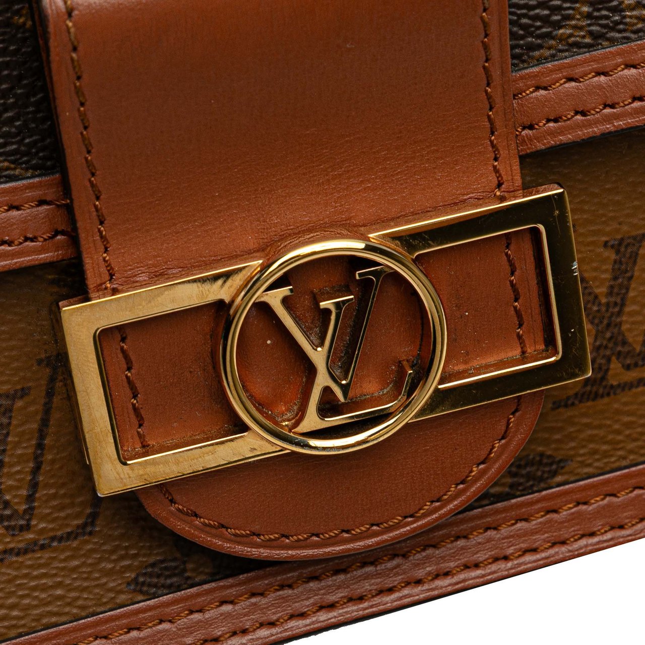 Louis Vuitton Monogram Reverse Dauphine Wallet on Chain Bruin