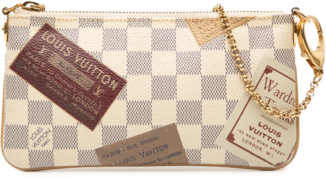 Louis Vuitton Damier Azur Pochette Milla Trunks Labels MM Wit