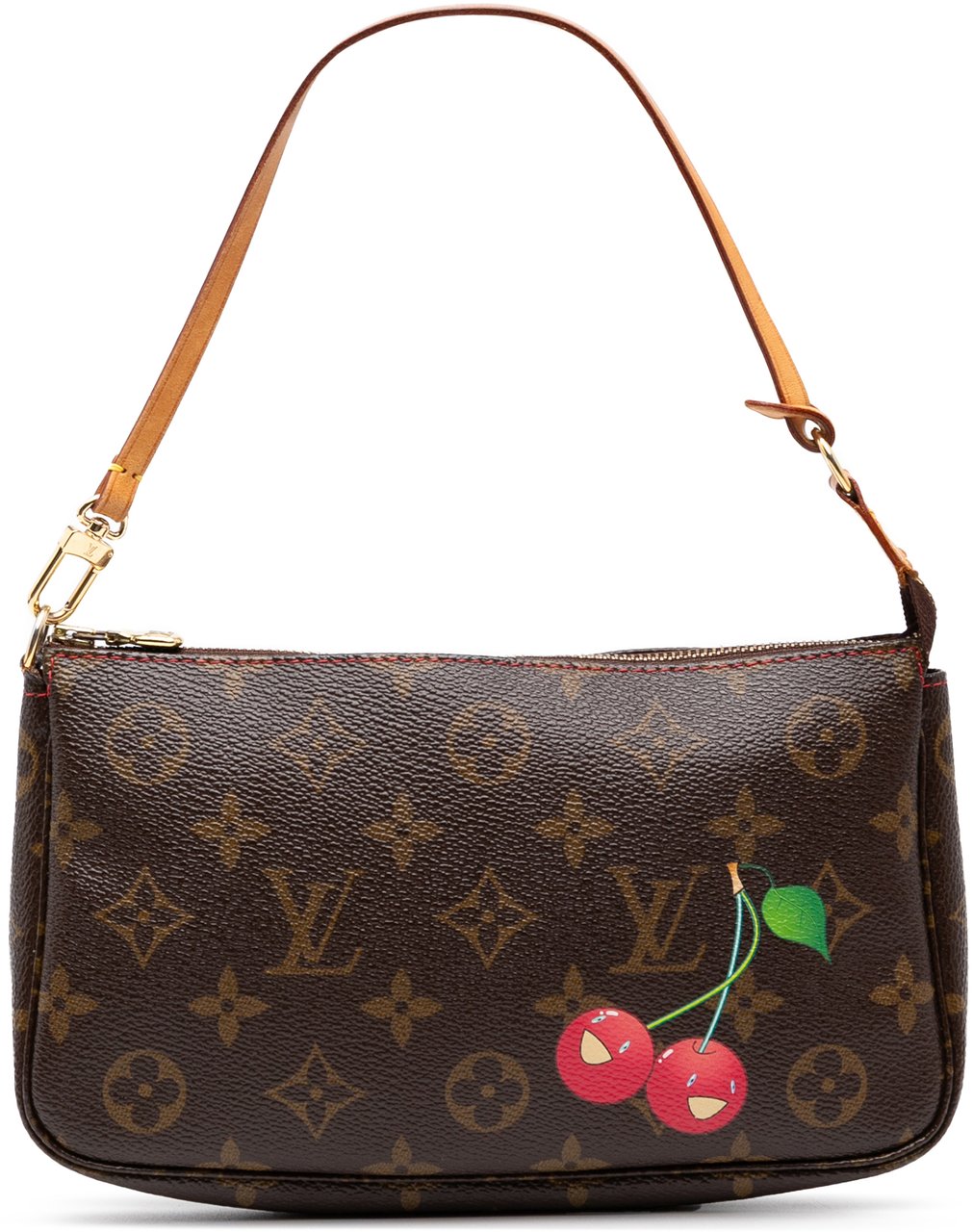 Louis Vuitton Takashi Murakami Monogram Cherry Pochette Accessoires Bruin