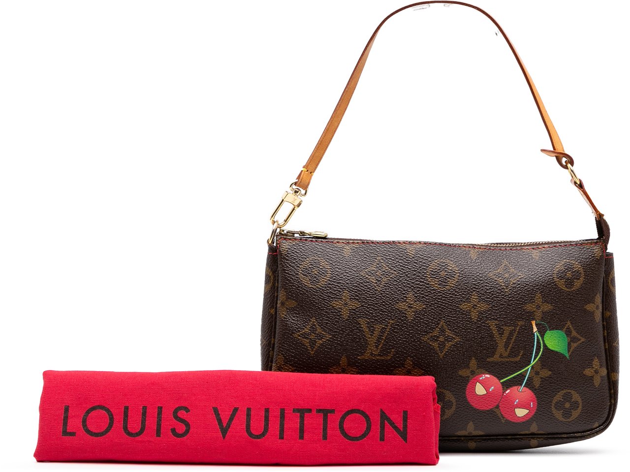 Louis Vuitton Takashi Murakami Monogram Cherry Pochette Accessoires Bruin