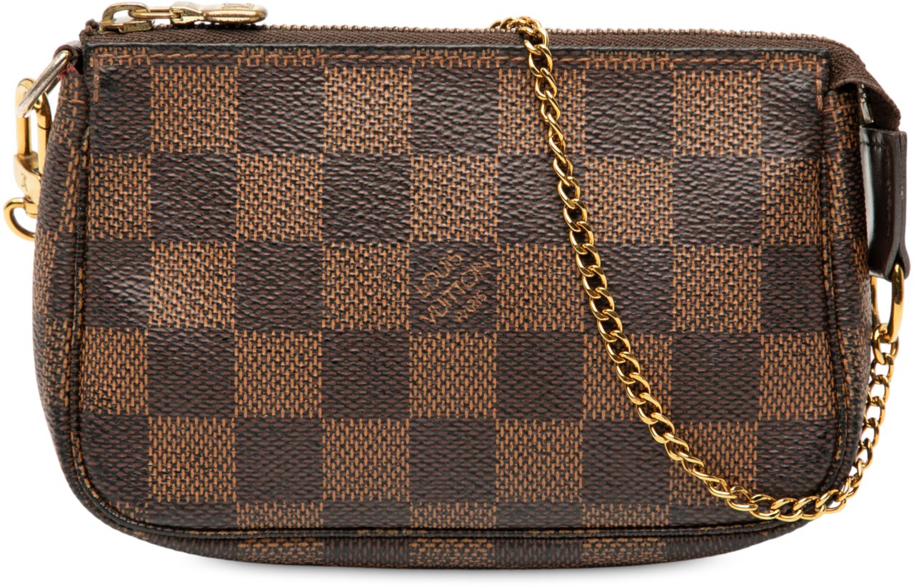 Louis Vuitton Damier Ebene Mini Pochette Accessoires Bruin