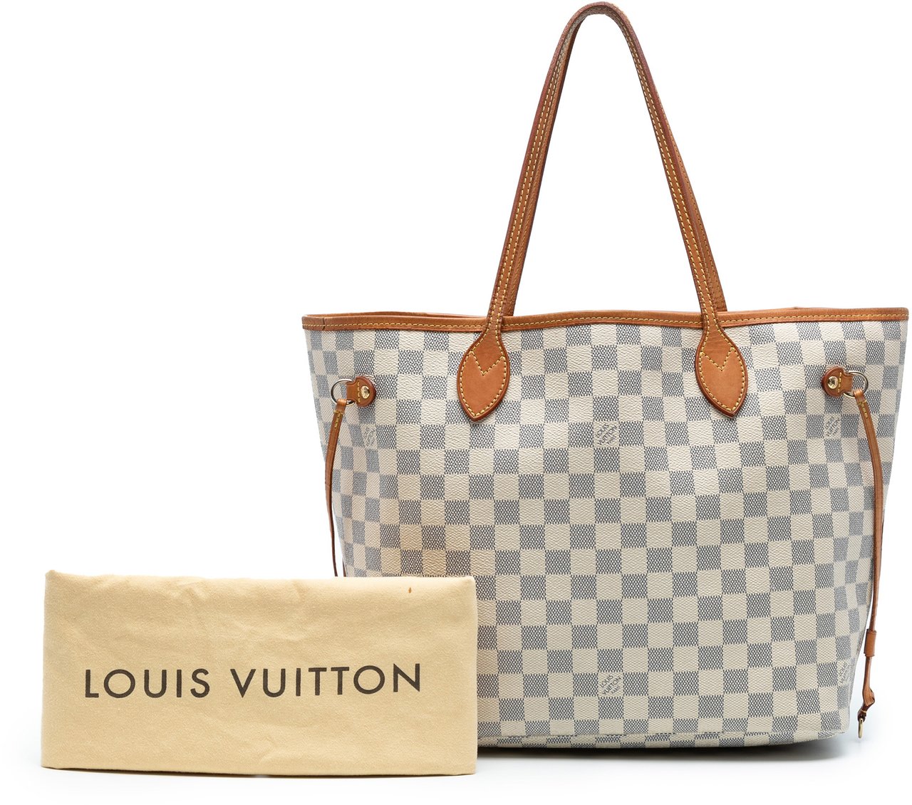 Louis Vuitton Damier Azur Neverfull MM Wit