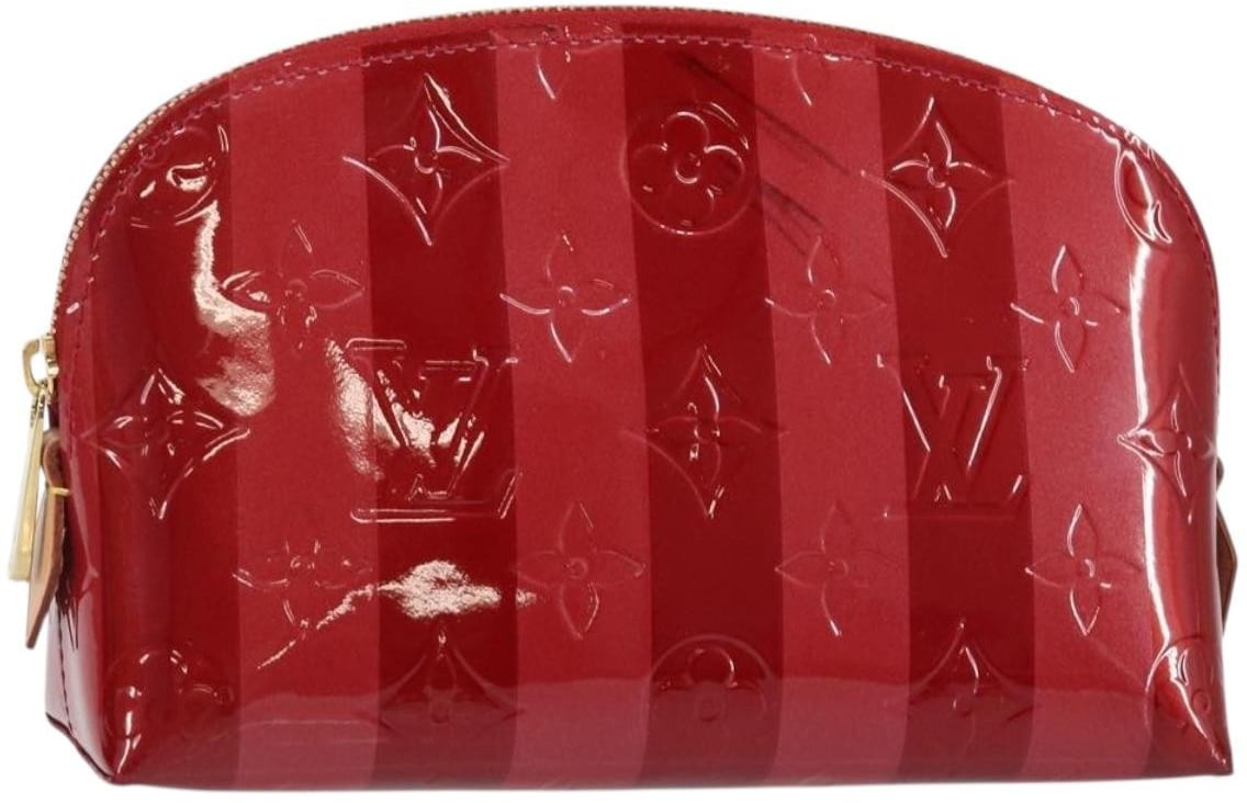 Louis Vuitton Louis Vuitton Cosmetic Pouch Limited Edition Monogram Vernis Rayures Rood
