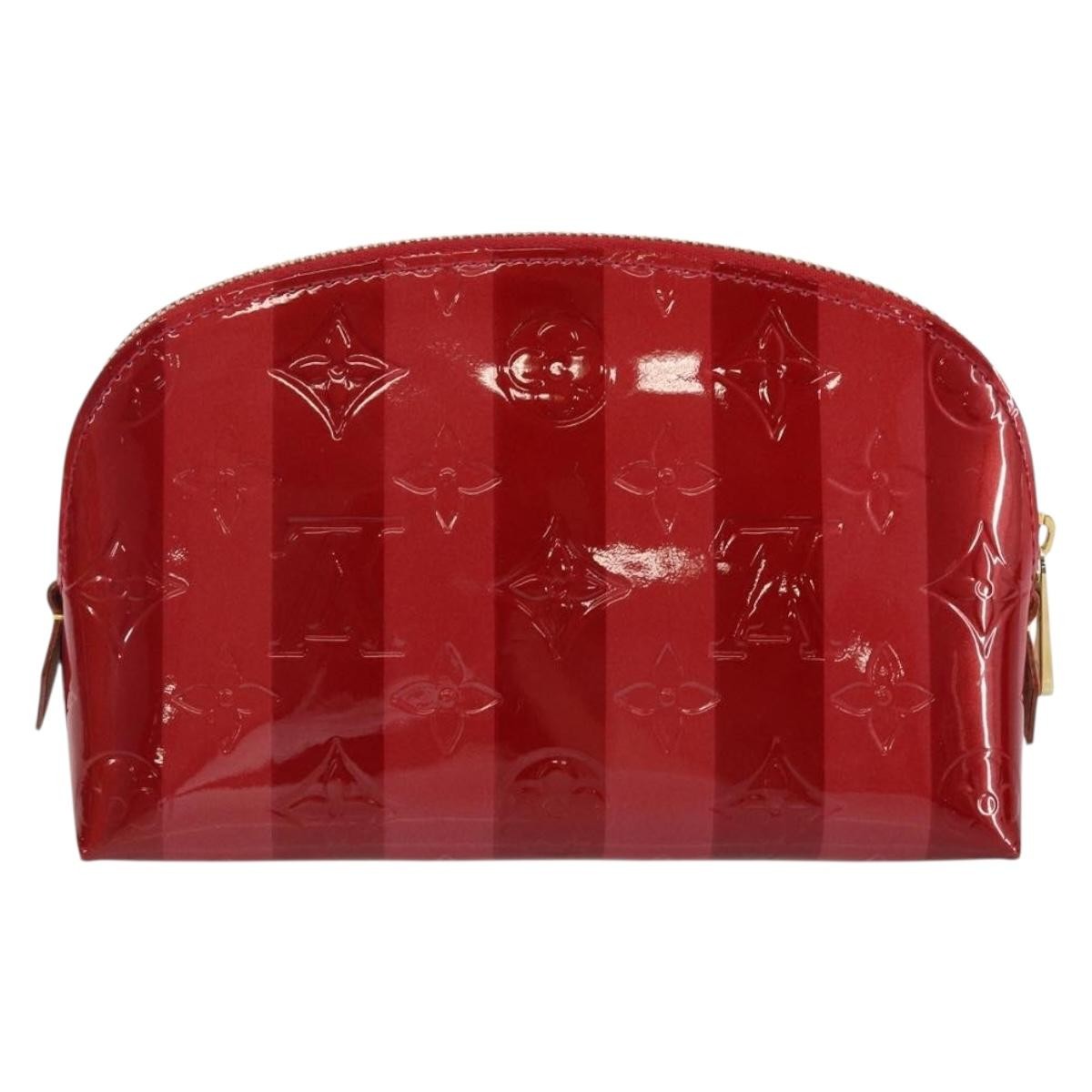Louis Vuitton Louis Vuitton Cosmetic Pouch Limited Edition Monogram Vernis Rayures Rood