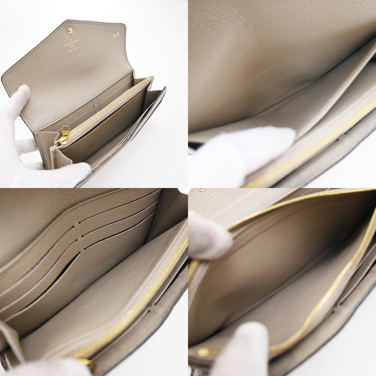 Louis Vuitton Louis Vuitton Sarah Wallet NM Monogram Empreinte Leather Beige