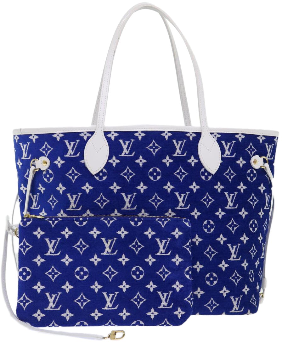 Louis Vuitton Louis Vuitton Neverfull NM Tote LV Match Monogram Jacquard Velvet MM Blauw