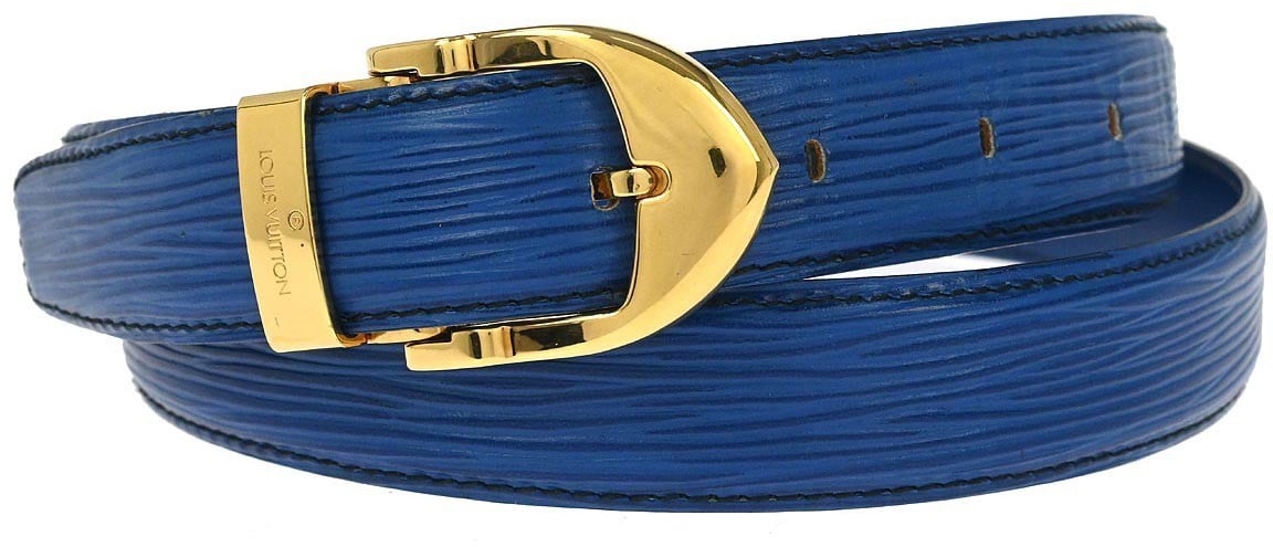 Louis Vuitton Louis Vuitton Classique Belt Epi Leather Blauw
