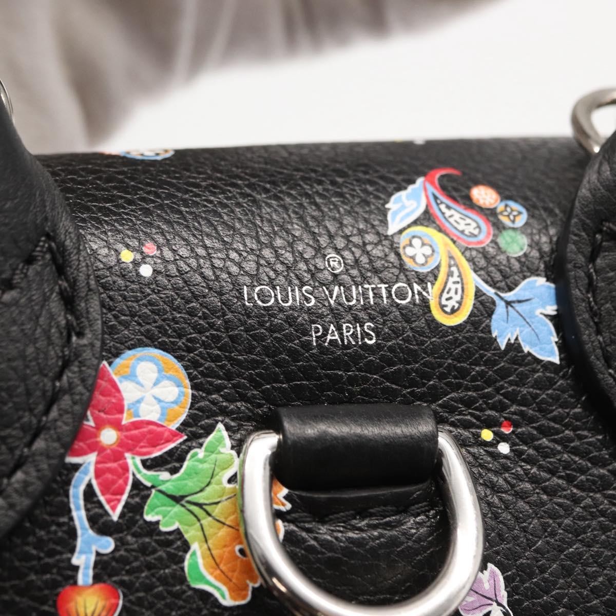 Louis Vuitton Louis Vuitton Lockme Backpack Floral Printed Leather Mini Zwart