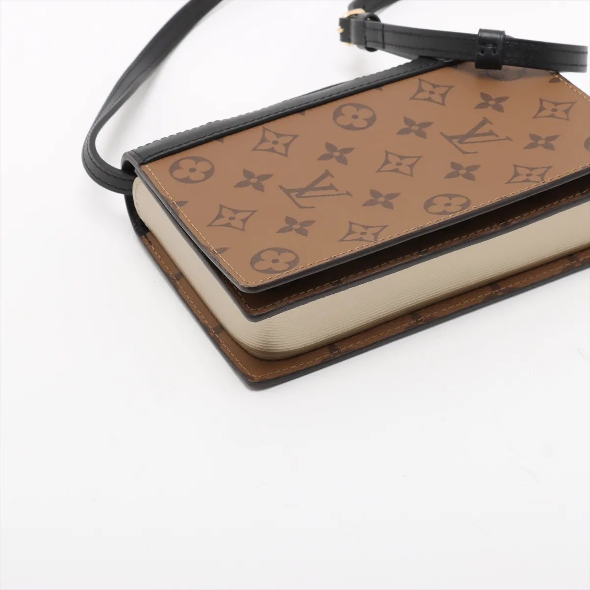 Louis Vuitton Book Chain Wallet Reverse Monogram Canvas Bruin