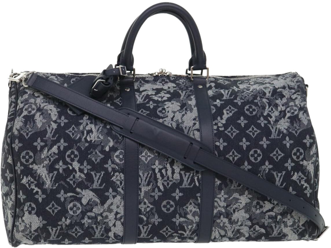 Louis Vuitton Louis Vuitton Keepall Bandouliere Bag Monogram Tapestry Canvas 50 Navy