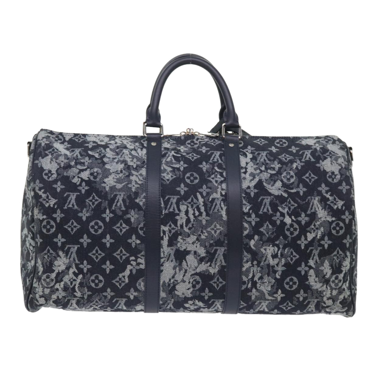 Louis Vuitton Louis Vuitton Keepall Bandouliere Bag Monogram Tapestry Canvas 50 Navy