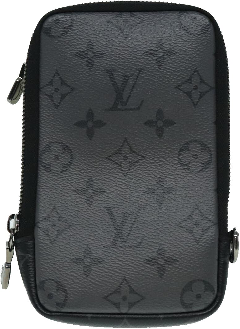 Louis Vuitton Louis Vuitton Double Phone Pouch Reverse Monogram Eclipse Canvas Grijs