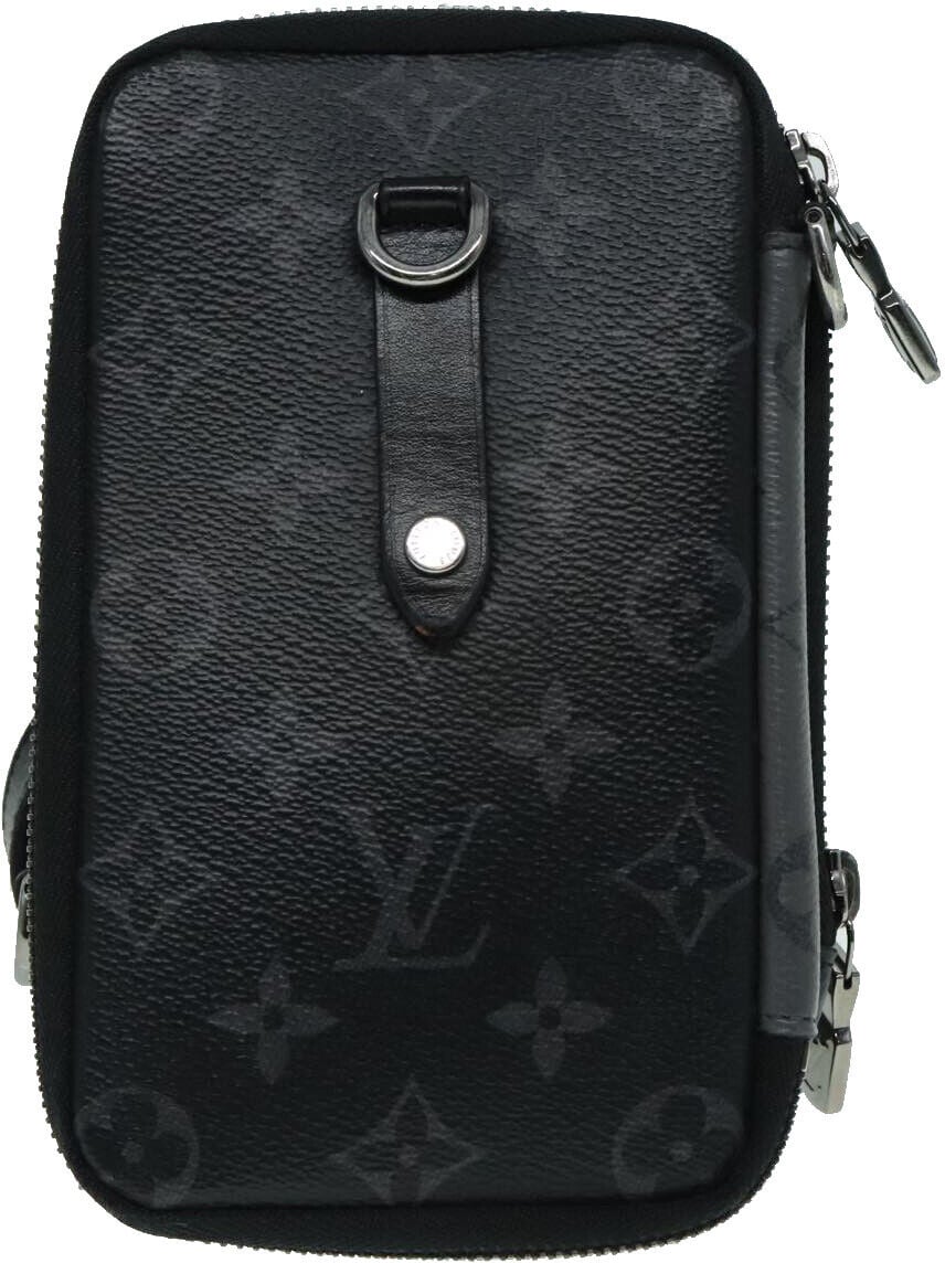 Louis Vuitton Louis Vuitton Double Phone Pouch Reverse Monogram Eclipse Canvas Grijs