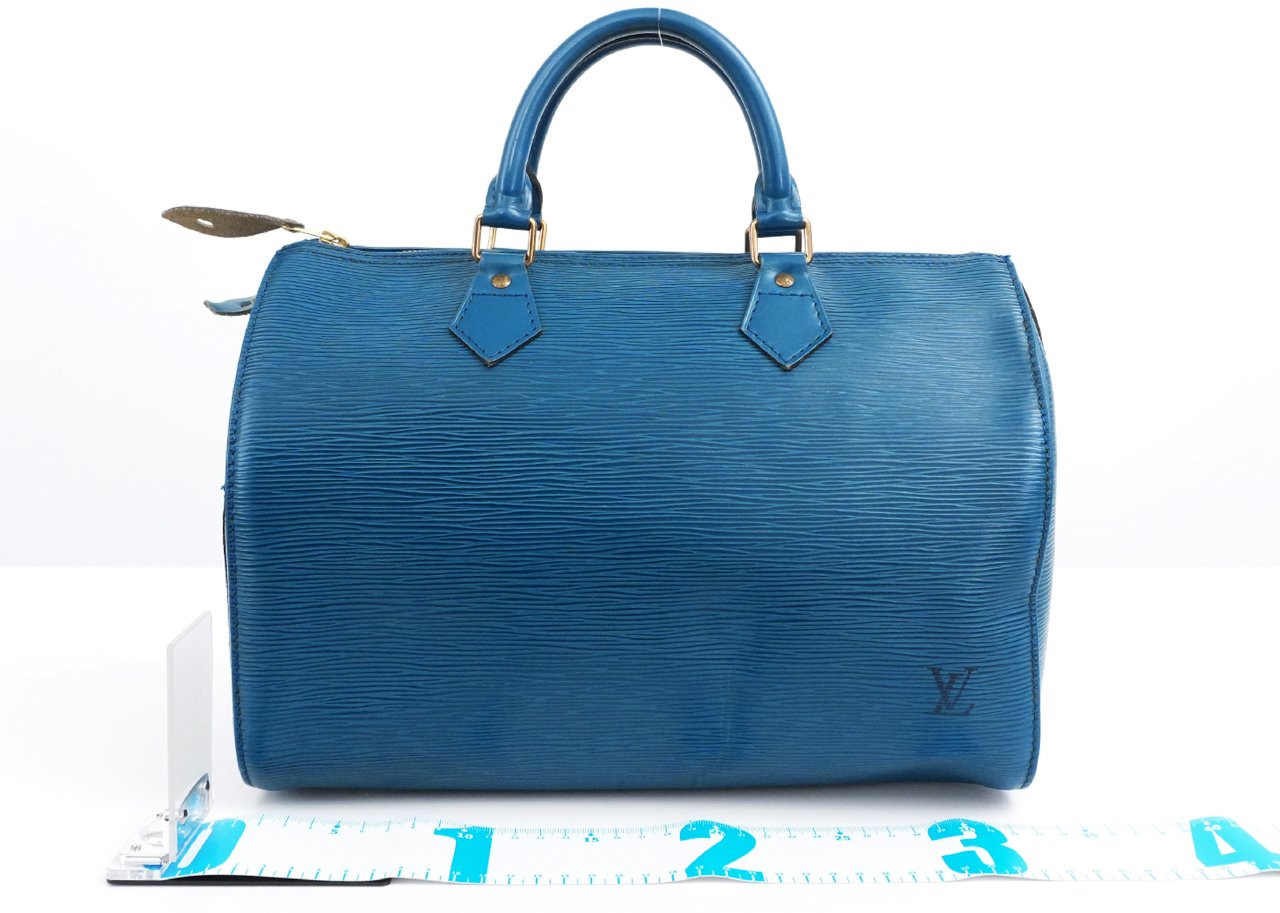 Louis Vuitton Speedy Handbag Epi Leather 35 Blauw