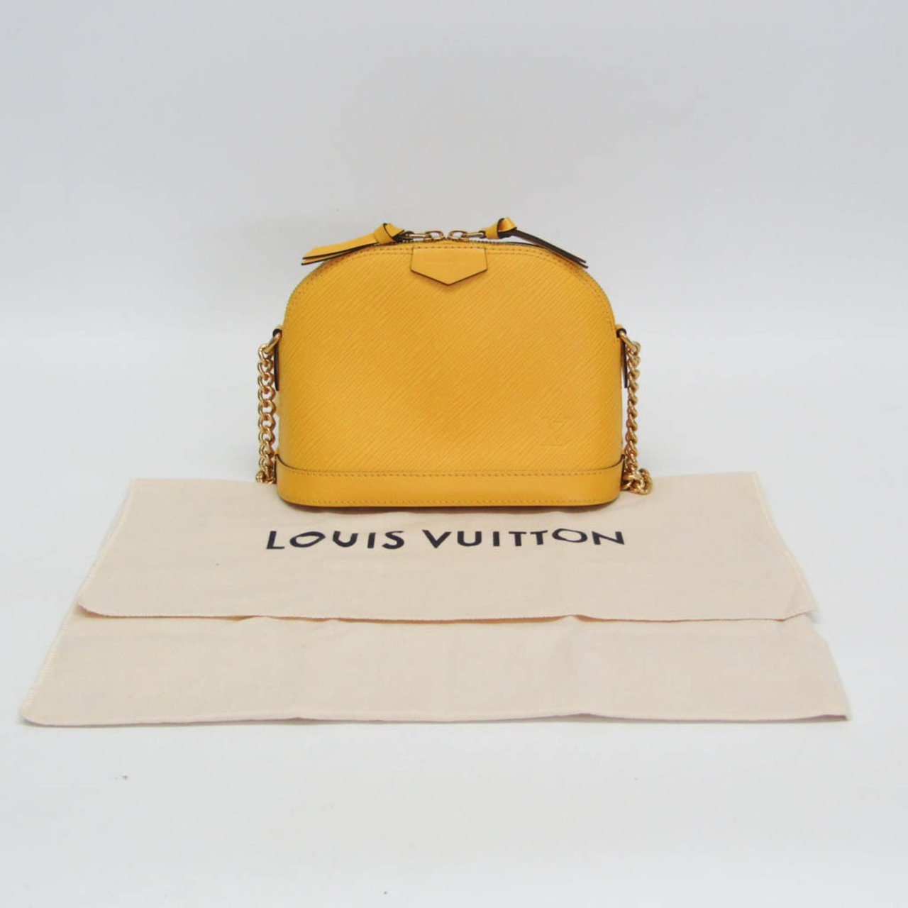 Louis Vuitton Alma Chain Handbag Epi Leather Mini Geel