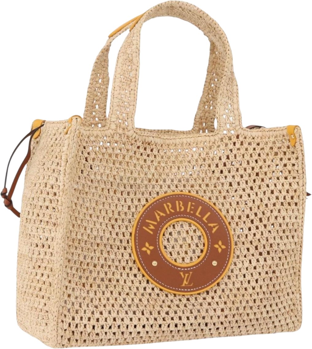 Louis Vuitton OnTheGo Tote By The Pool Crochet Raffia MM Beige