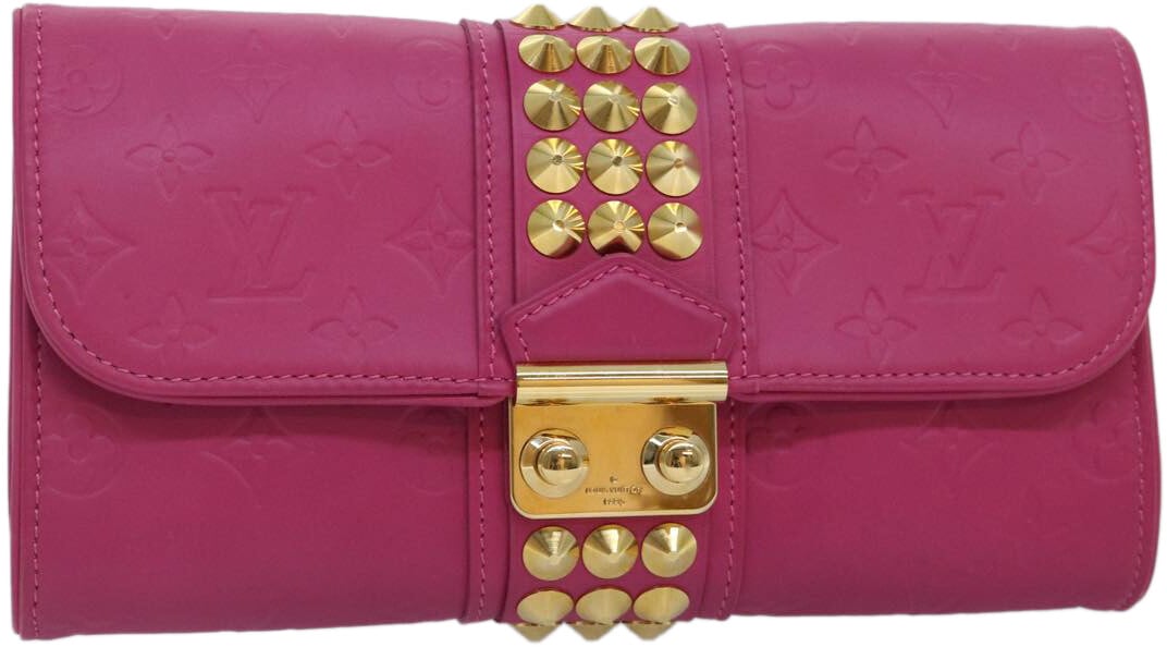 Louis Vuitton Louis Vuitton Courtney Clutch Embossed Leather Roze