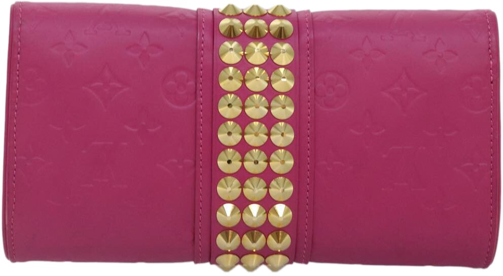 Louis Vuitton Louis Vuitton Courtney Clutch Embossed Leather Roze