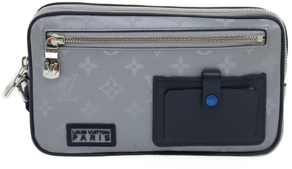 Louis Vuitton Alpha Clutch Limited Edition Monogram Satellite Canvas Zilver