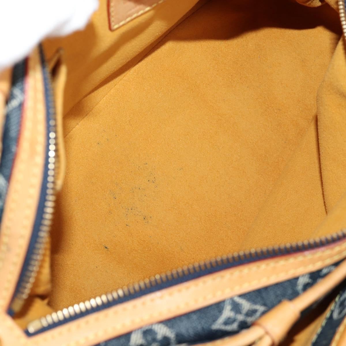 Louis Vuitton Louis Vuitton Porte Epaule Raye Handbag Striped Monogram Denim MM Blauw