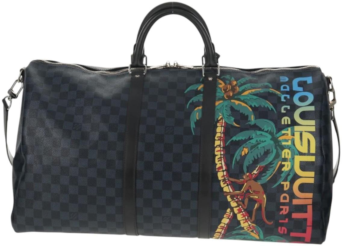Louis Vuitton Louis Vuitton Keepall Bandouliere Bag Limited Edition Damier Cobalt Jungle 55 Blauw