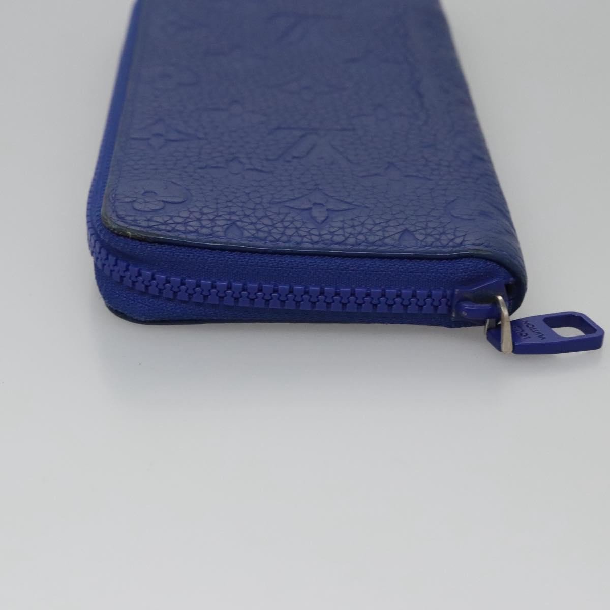Louis Vuitton Zippy Wallet NM Taurillon Leather Blauw