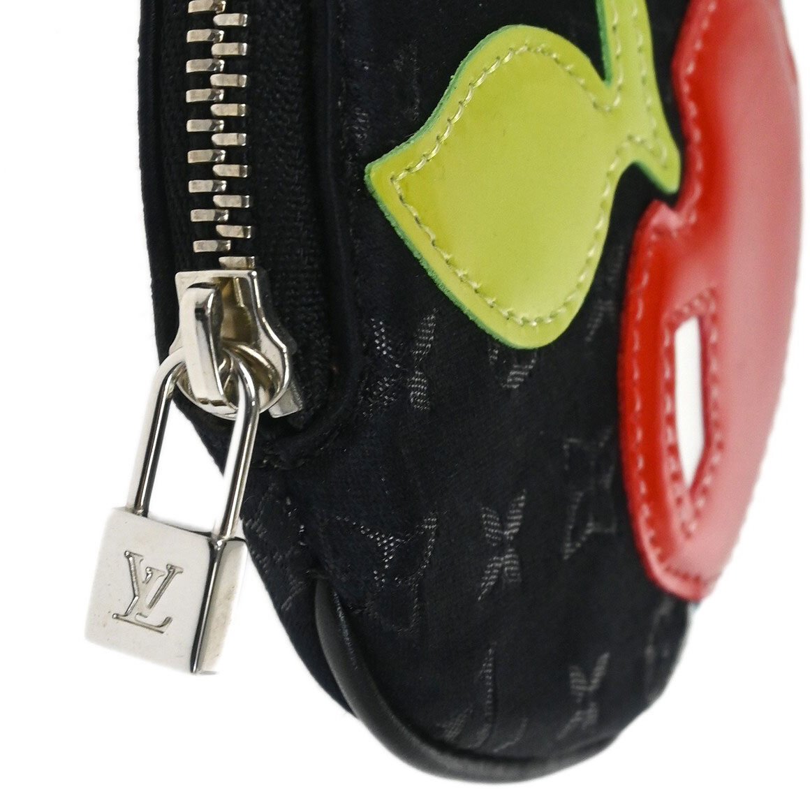 Louis Vuitton Round Coin Purse Limited Edition Monogram Silk Zwart