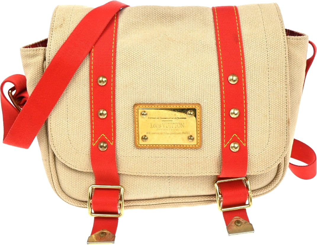 Louis Vuitton Antigua Besace Messenger Bag Canvas Beige