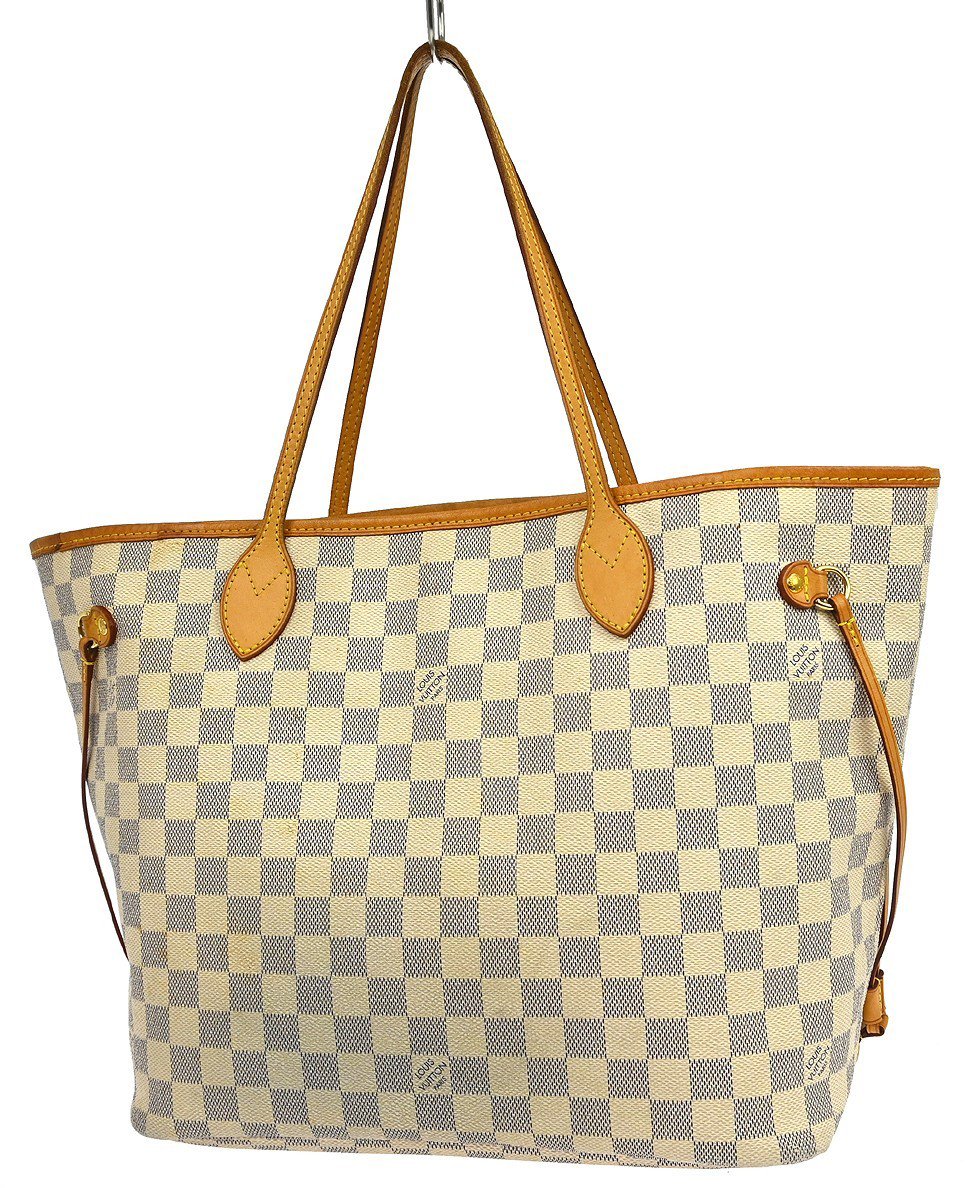 Louis Vuitton Louis Vuitton Neverfull Tote Damier azur MM Wit