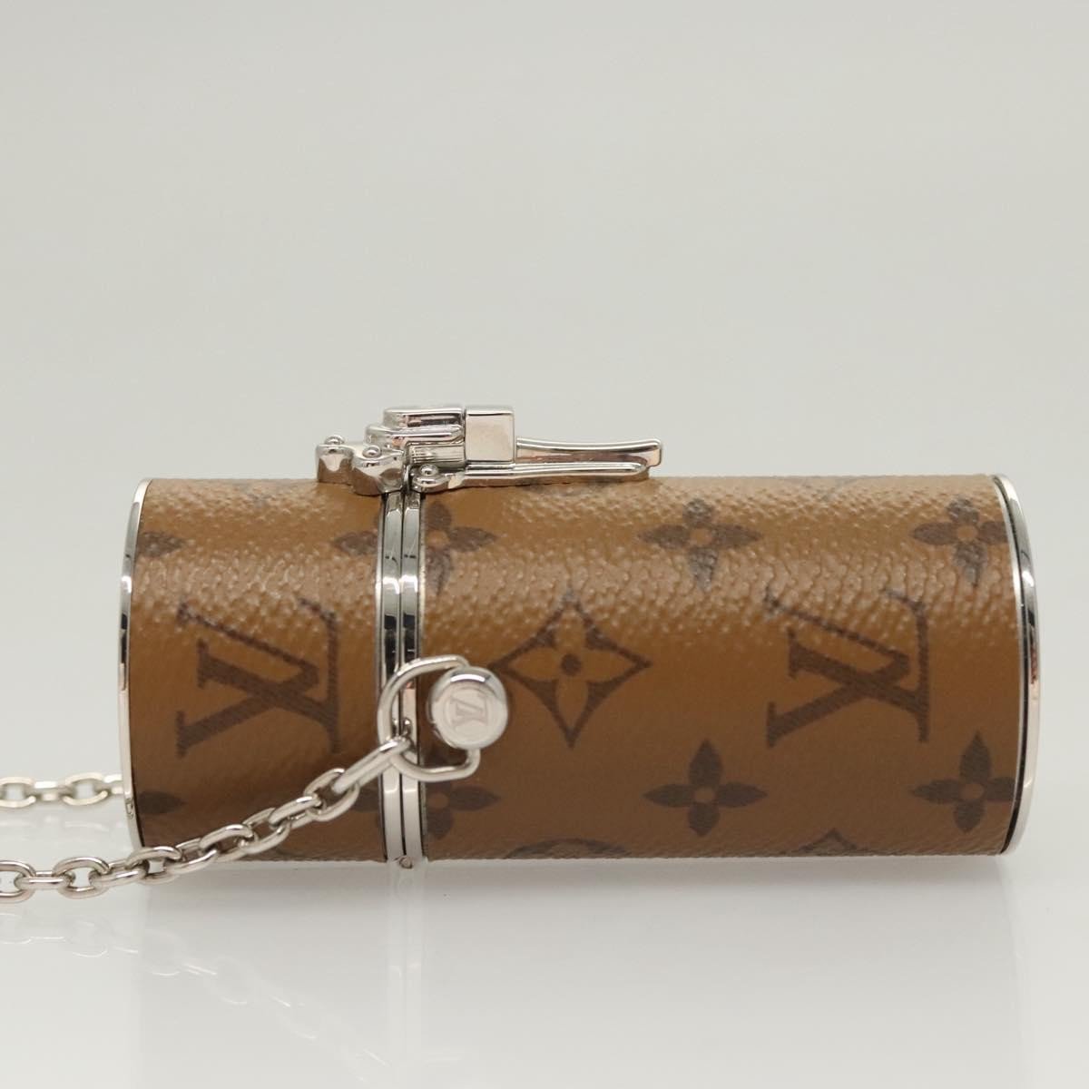 Louis Vuitton Lipstick Case on Chain Reverse Monogram Canvas Bruin