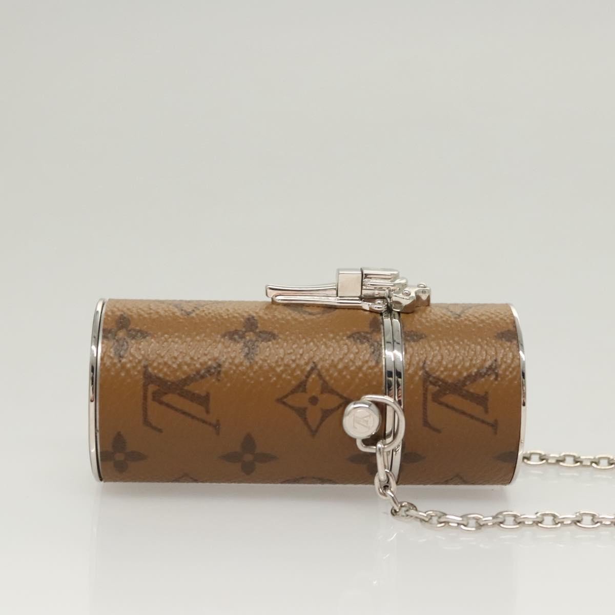 Louis Vuitton Lipstick Case on Chain Reverse Monogram Canvas Bruin