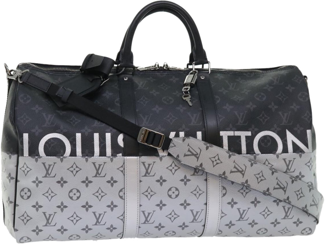 Louis Vuitton Louis Vuitton Keepall Bandouliere Bag Monogram Eclipse Split Canvas 50 Zwart
