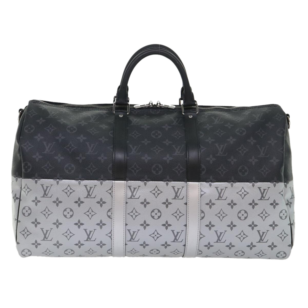 Louis Vuitton Louis Vuitton Keepall Bandouliere Bag Monogram Eclipse Split Canvas 50 Zwart