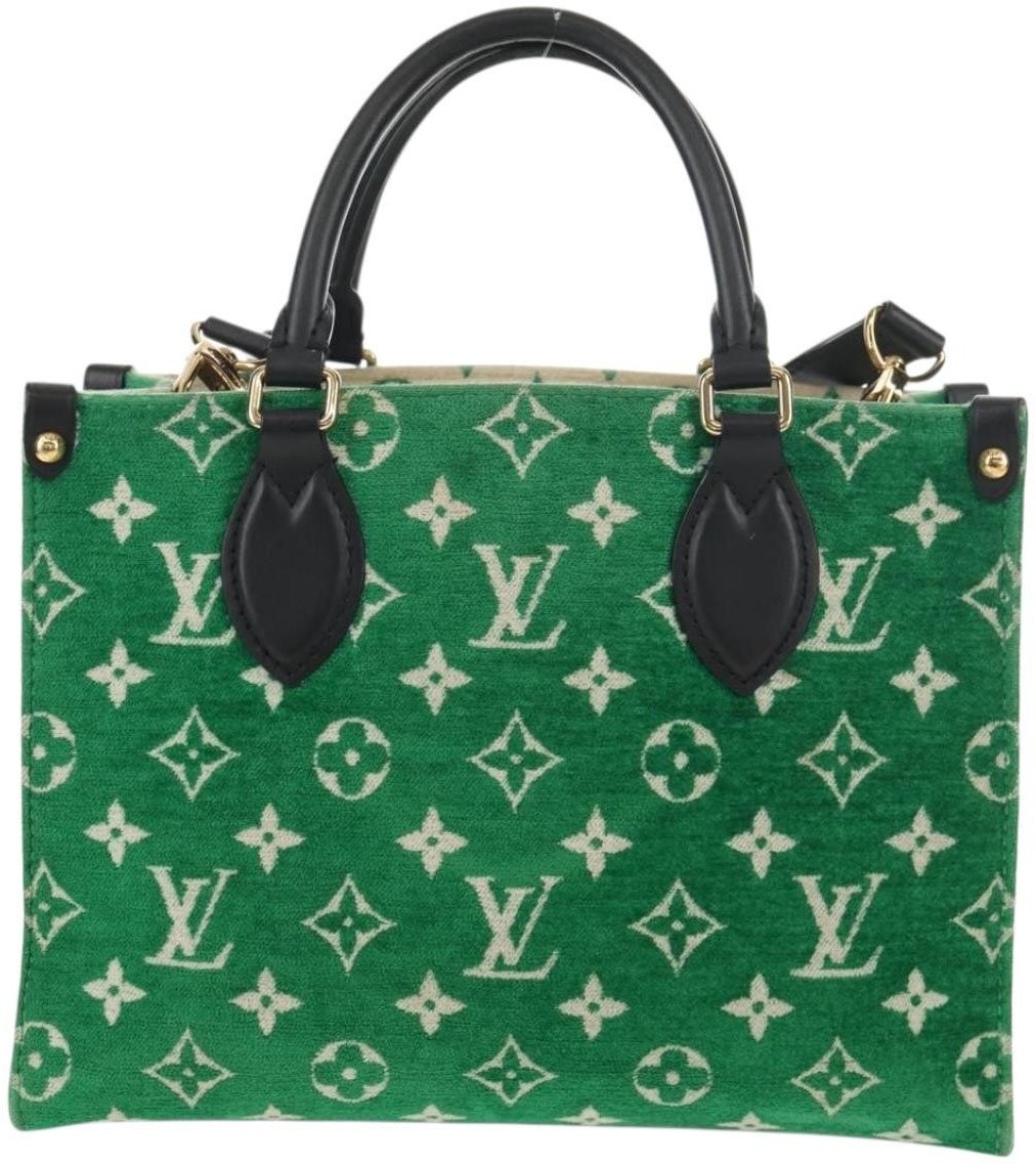 Louis Vuitton Louis Vuitton OnTheGo Tote LV Match Monogram Jacquard Velvet PM Groen