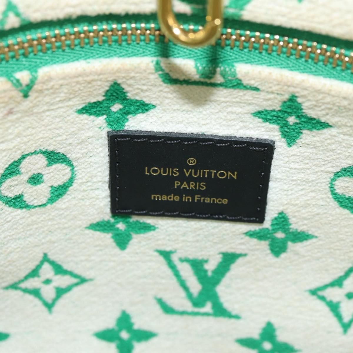 Louis Vuitton Louis Vuitton OnTheGo Tote LV Match Monogram Jacquard Velvet PM Groen