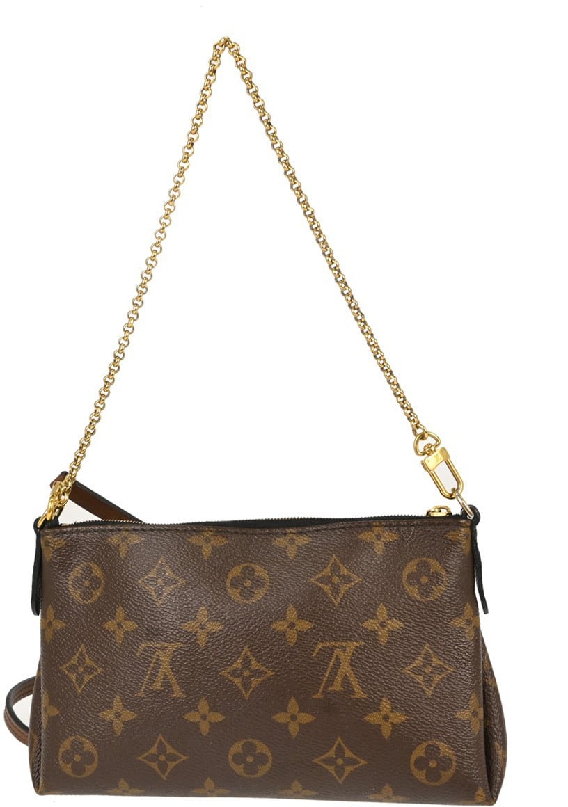 Louis Vuitton Pallas Clutch Monogram Canvas with Leather Bruin