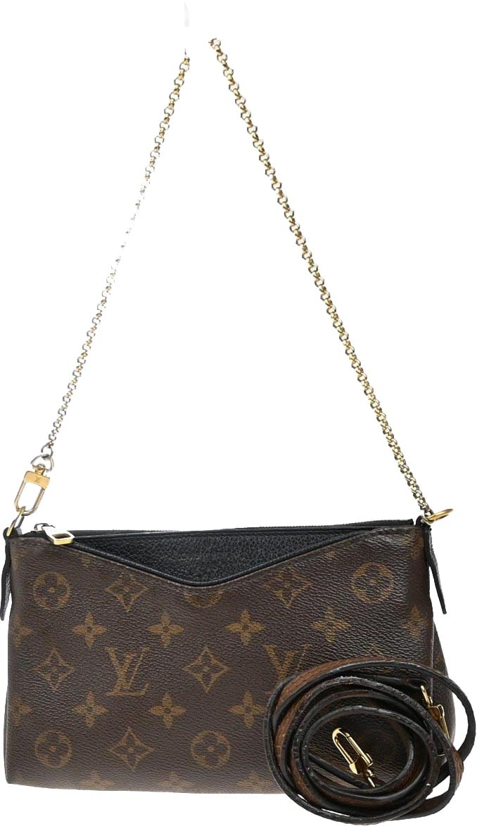 Louis Vuitton Louis Vuitton Pallas Clutch Monogram Canvas with Leather Bruin