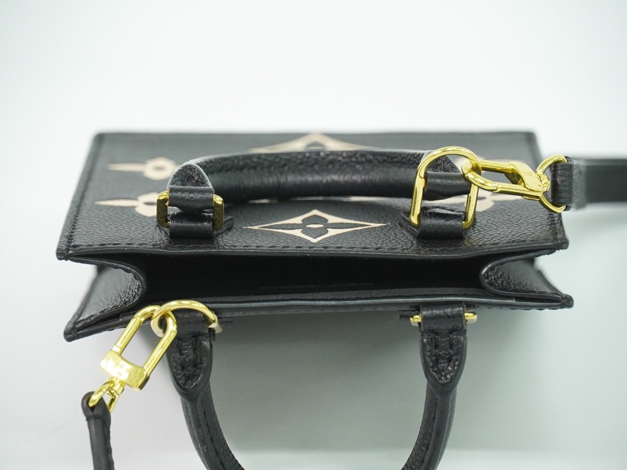 Louis Vuitton Louis Vuitton Petit Sac Plat Bag Bicolor Monogram Empreinte Giant Zwart