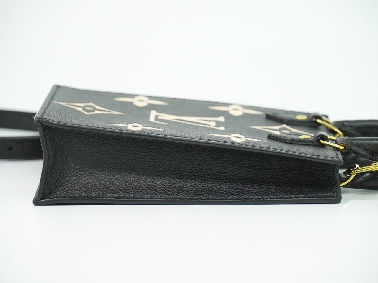 Louis Vuitton Louis Vuitton Petit Sac Plat Bag Bicolor Monogram Empreinte Giant Zwart