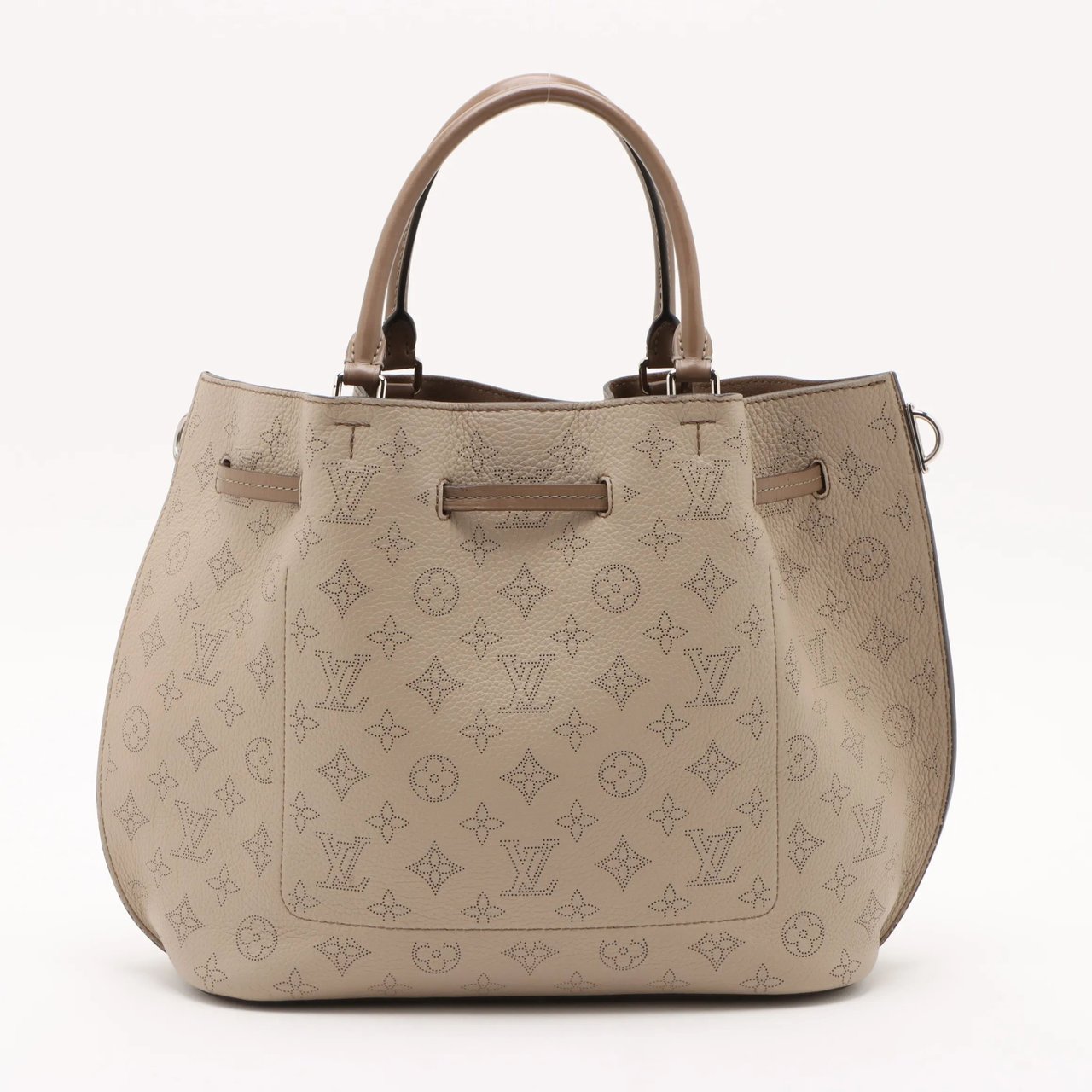 Louis Vuitton Hina Handbag Mahina Leather PM Beige