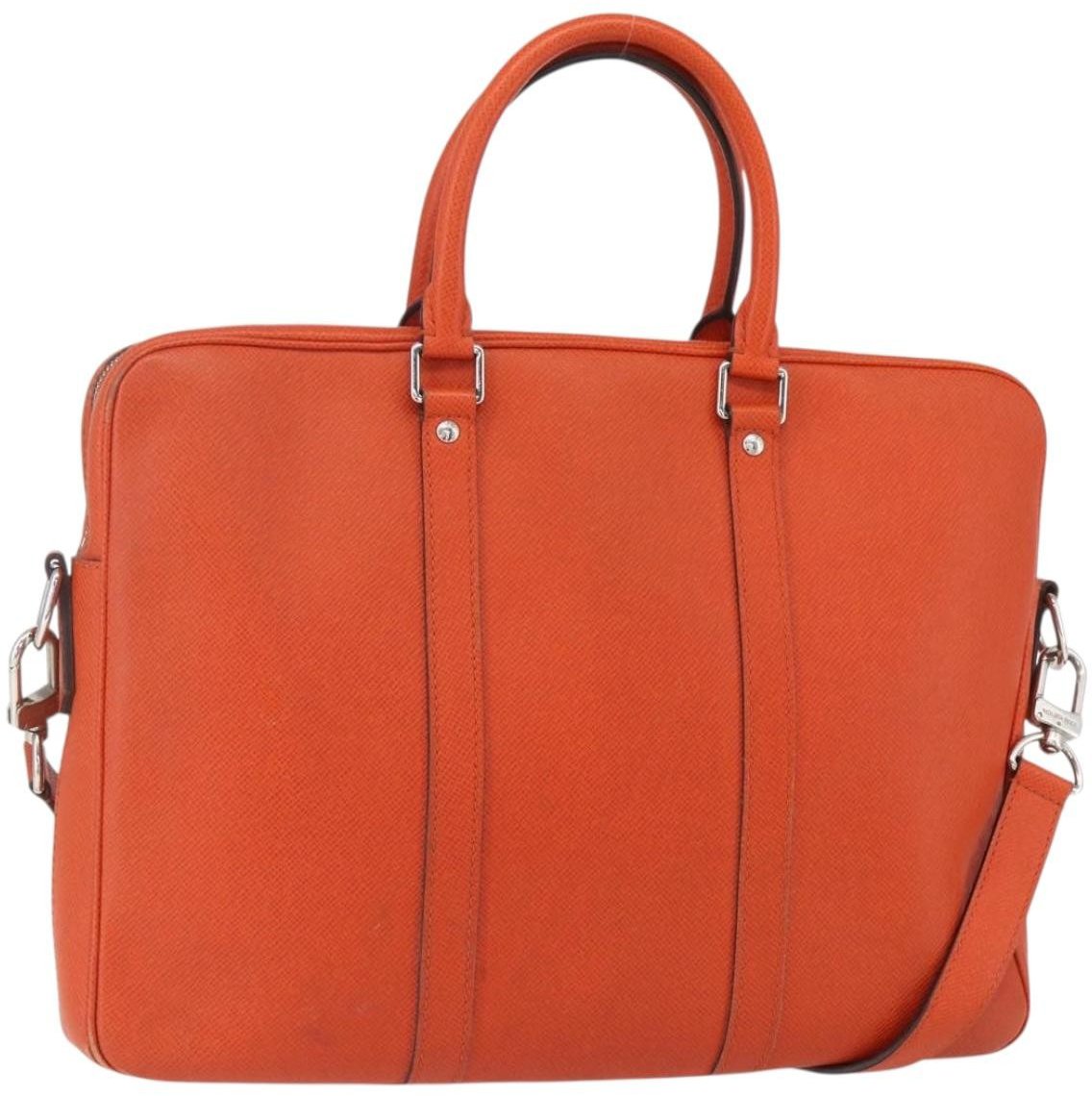 Louis Vuitton Porte-Documents Voyage Briefcase Taiga Leather PM Oranje