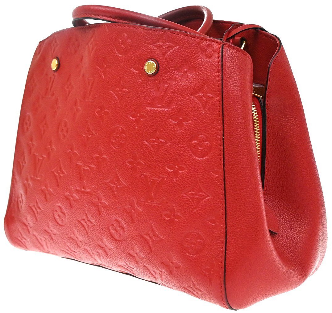 Louis Vuitton Montaigne Handbag Monogram Empreinte Leather MM Rood
