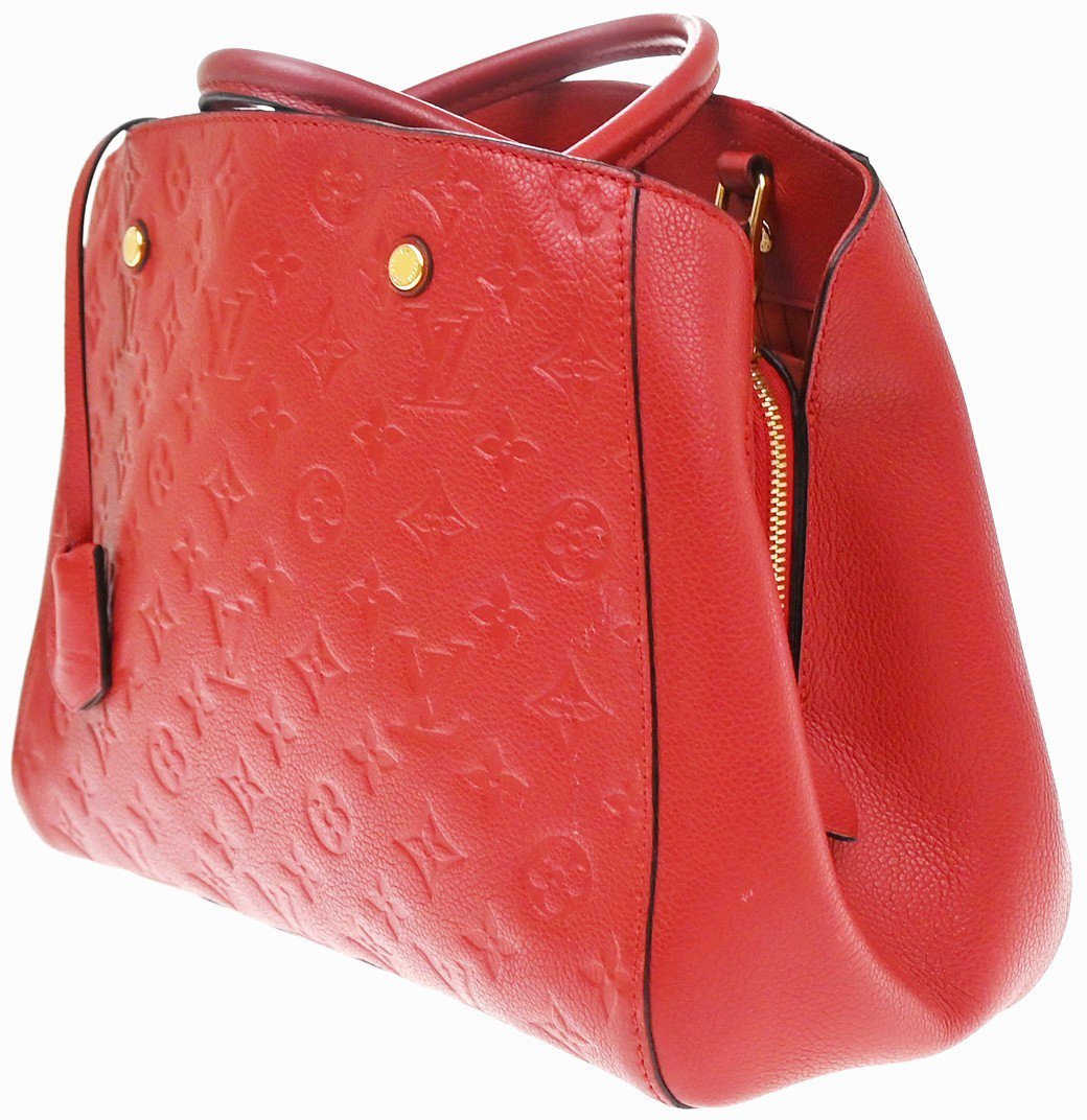 Louis Vuitton Montaigne Handbag Monogram Empreinte Leather MM Rood