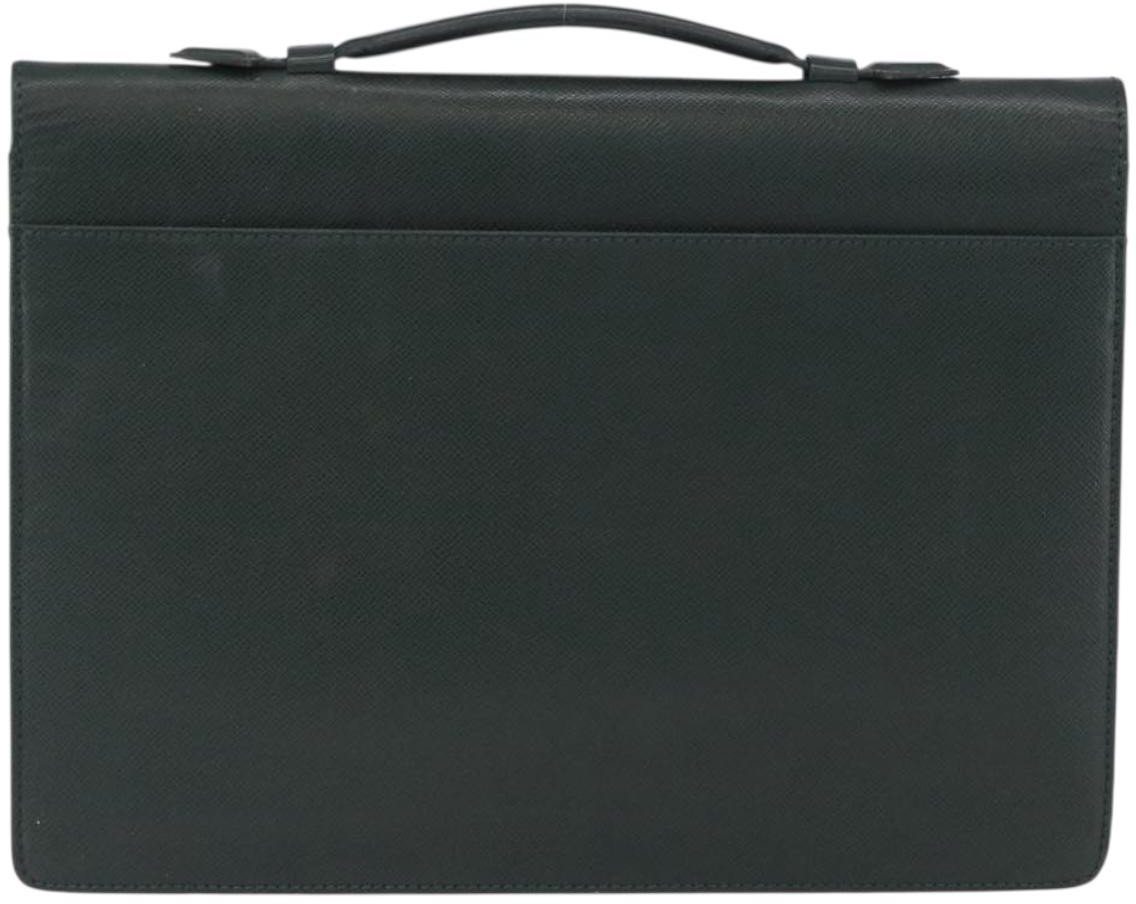 Louis Vuitton Serviette Kourad Briefcase Taiga Leather Groen