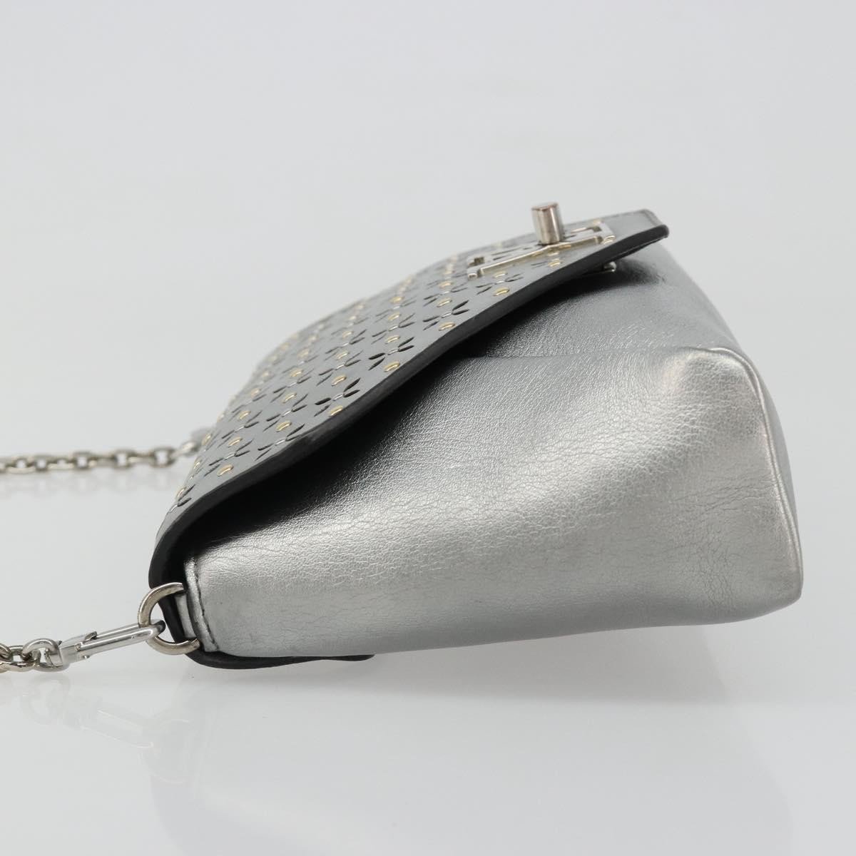 Louis Vuitton Love Note Chain Clutch Leather Zilver