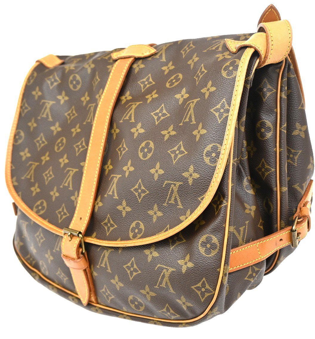 Louis Vuitton Saumur Handbag Monogram Canvas Bruin