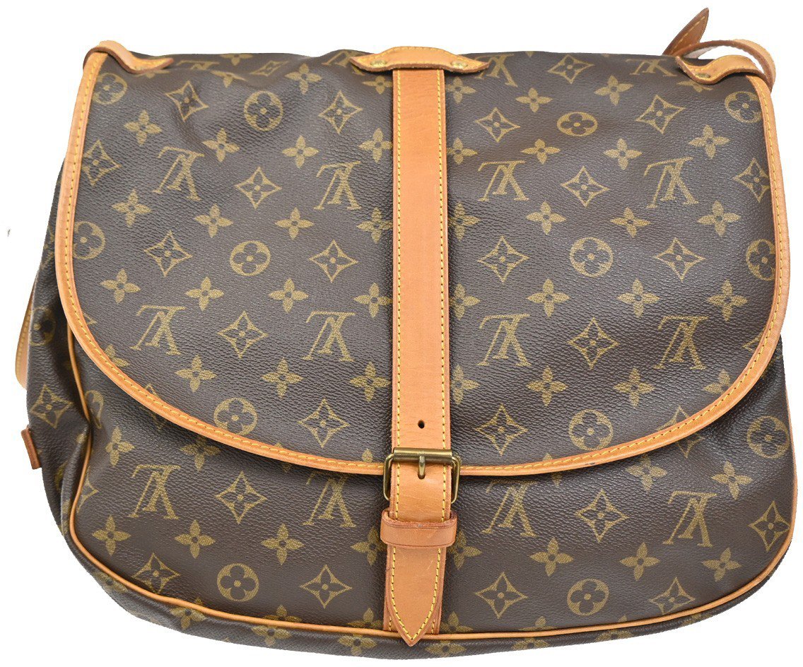 Louis Vuitton Saumur Handbag Monogram Canvas Bruin